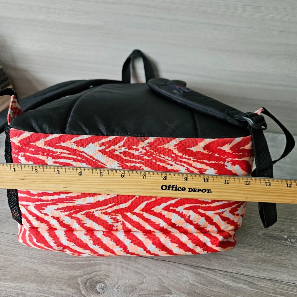 Jansport Big‎ Student Backpack Red White Zebra Print School College Travel Bag - Picture 12 of 16